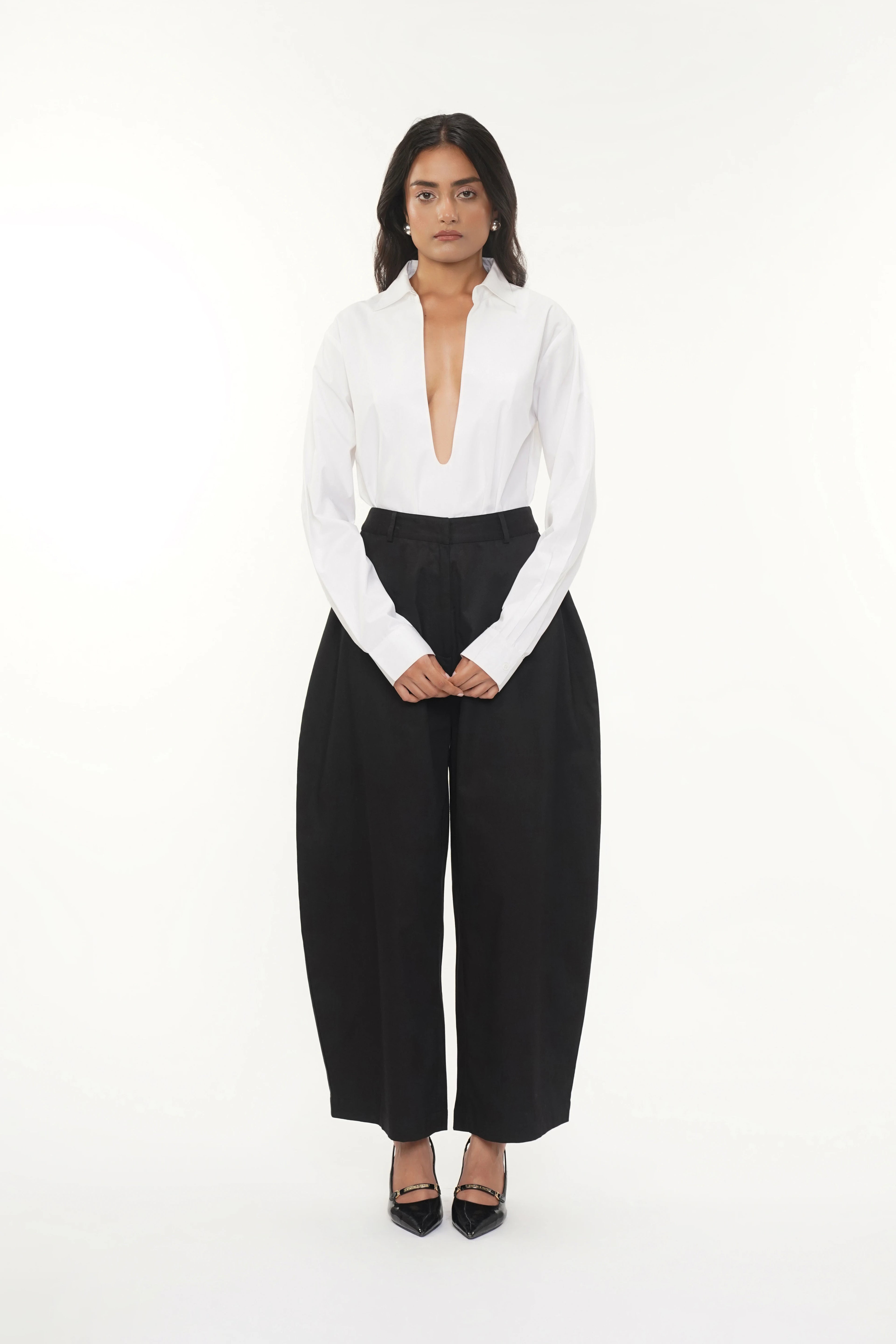 Aly White Cotton Shirt