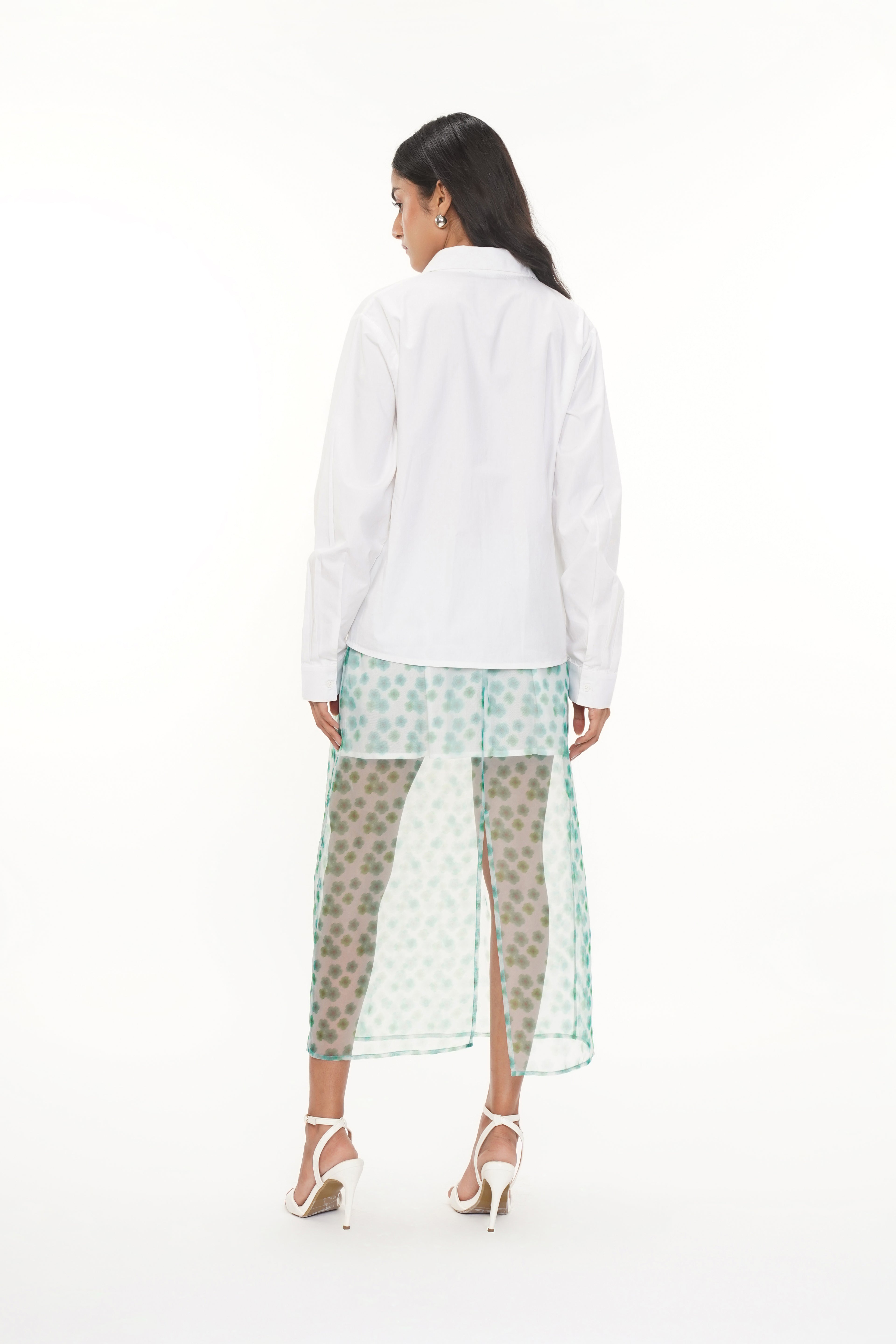 Orga Printed Organza Skirt