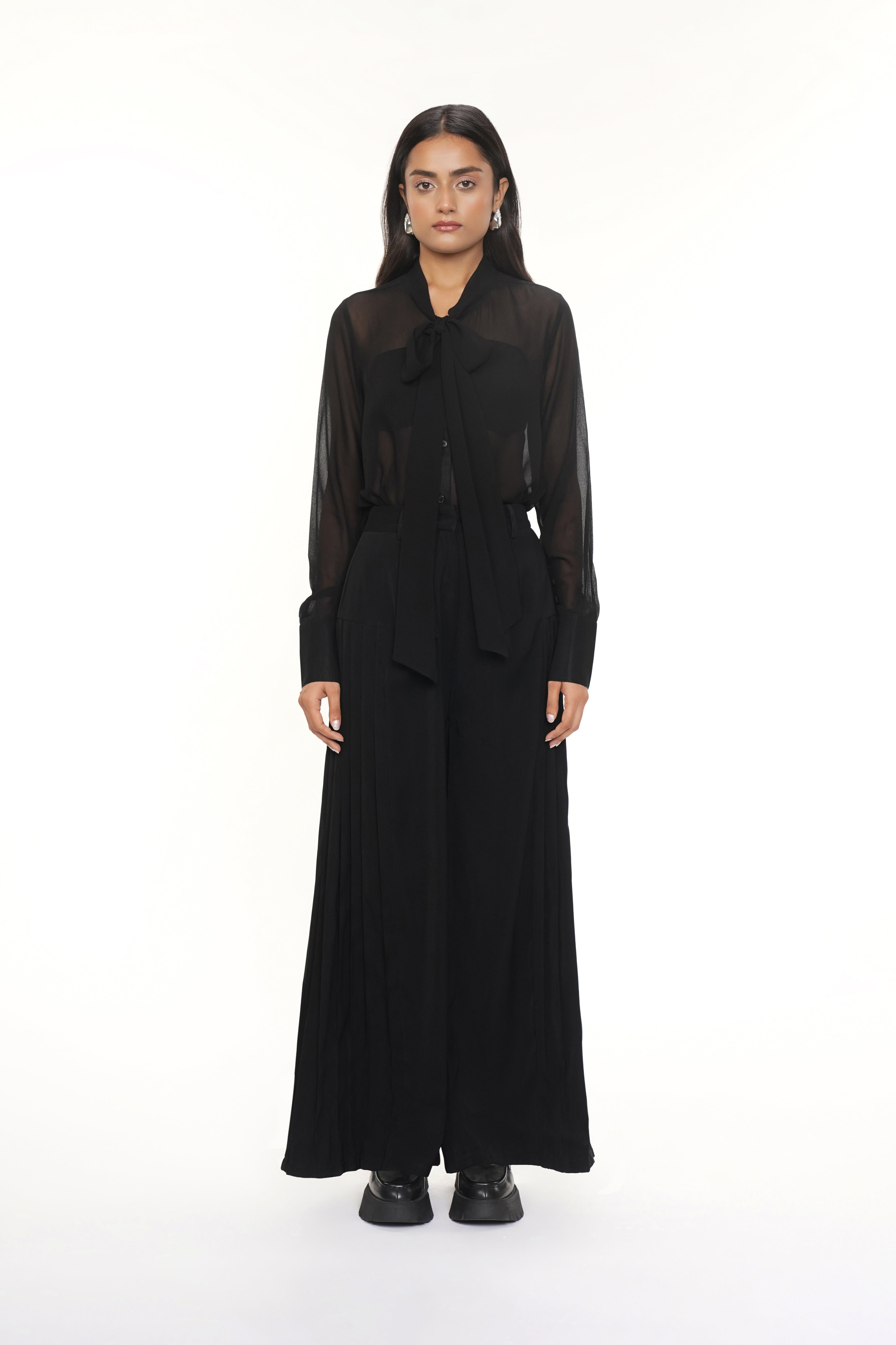 Tux Black Georgette Shirt