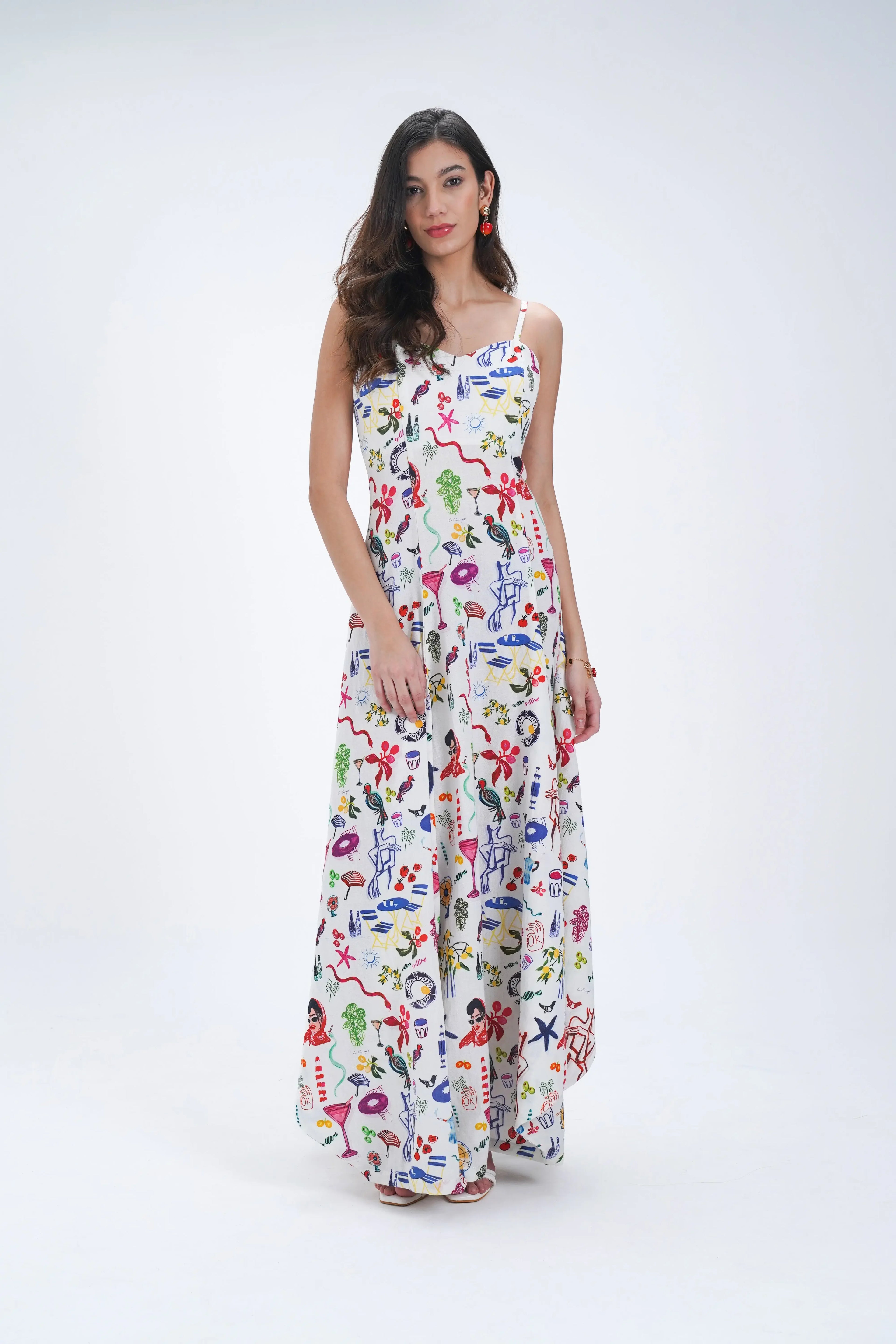 Full-Length Linen Flap Sun Dress Le Concept