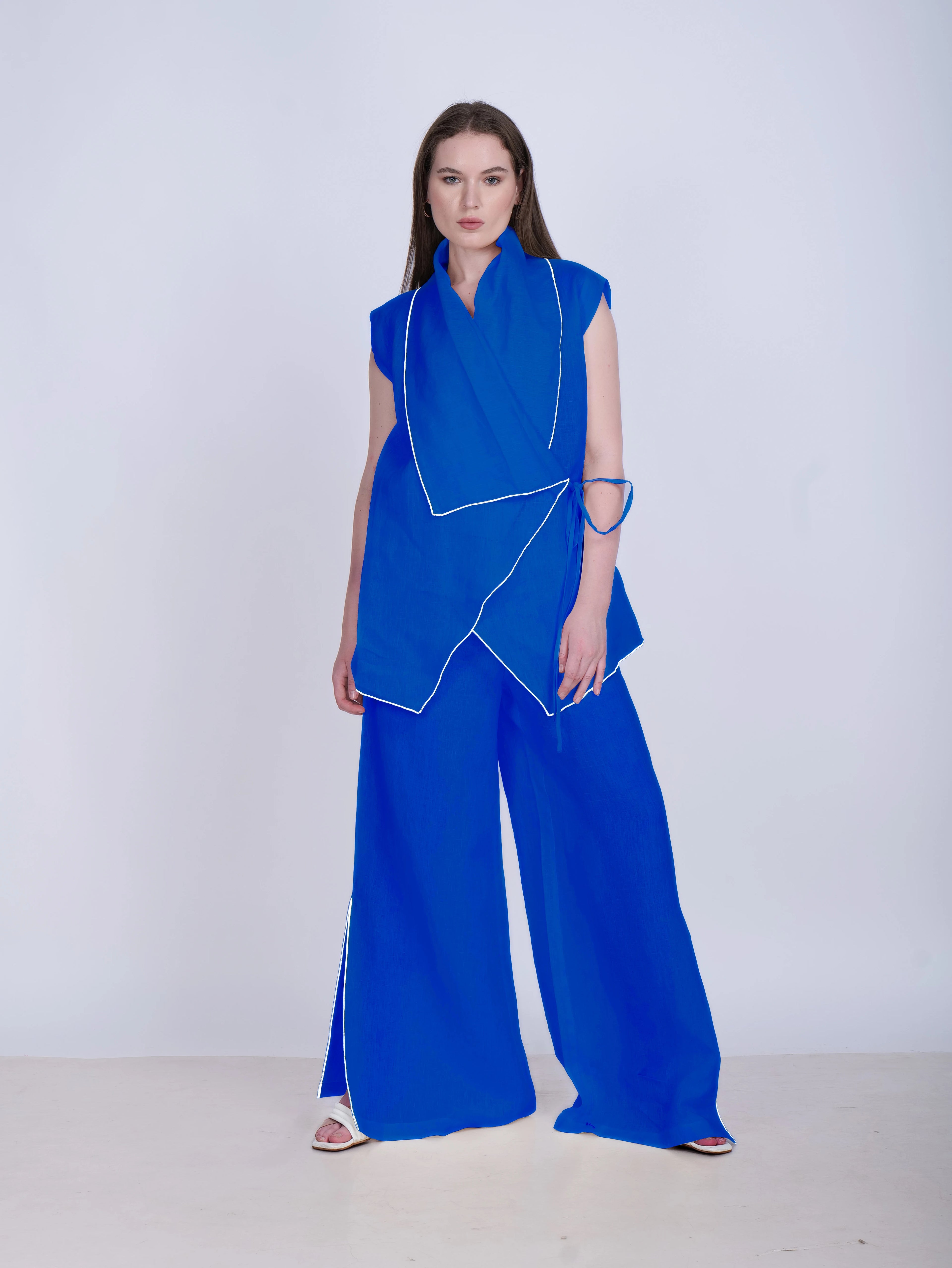 French Wrap Linen Co-Ord Set