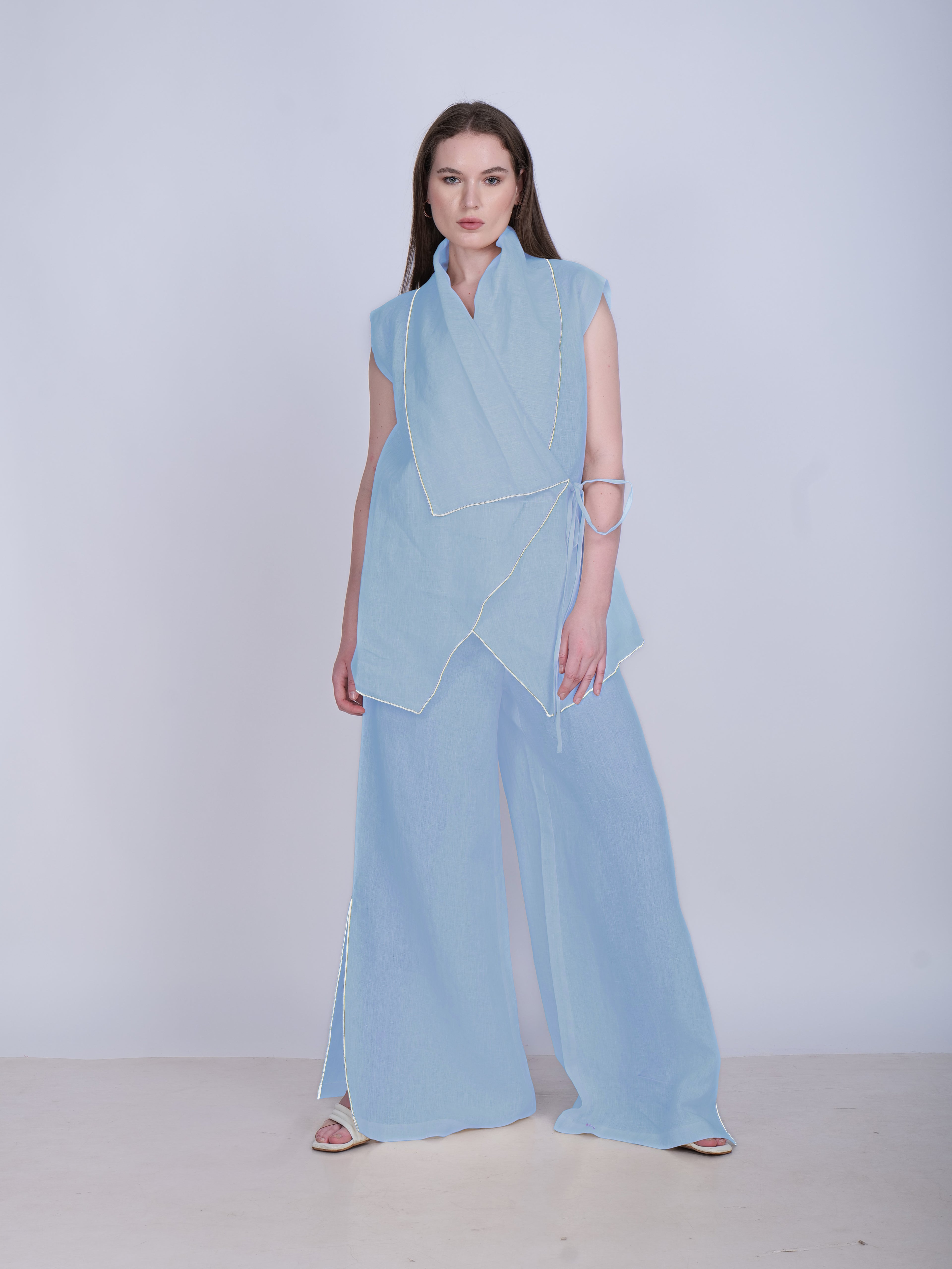 French Wrap Linen Co-Ord Set