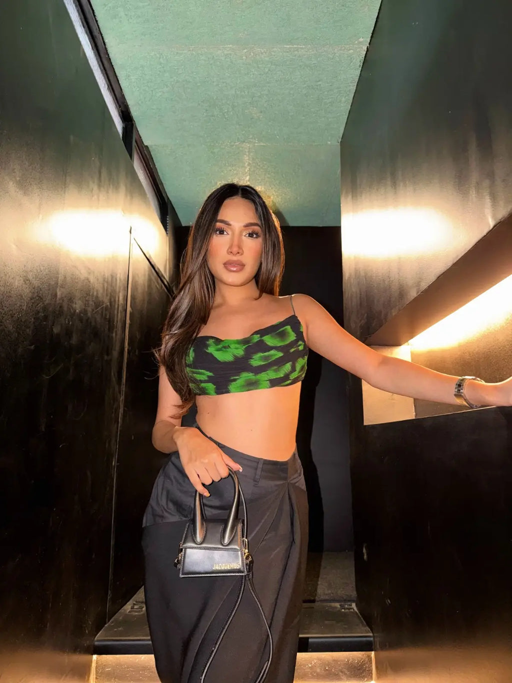 Ari Black Banana Crepe Cotton Twill Skirt