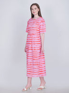 Tie-Dye Zebra Print Pink Summer Dress
