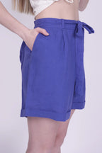 Mila Blue Linen Shorts