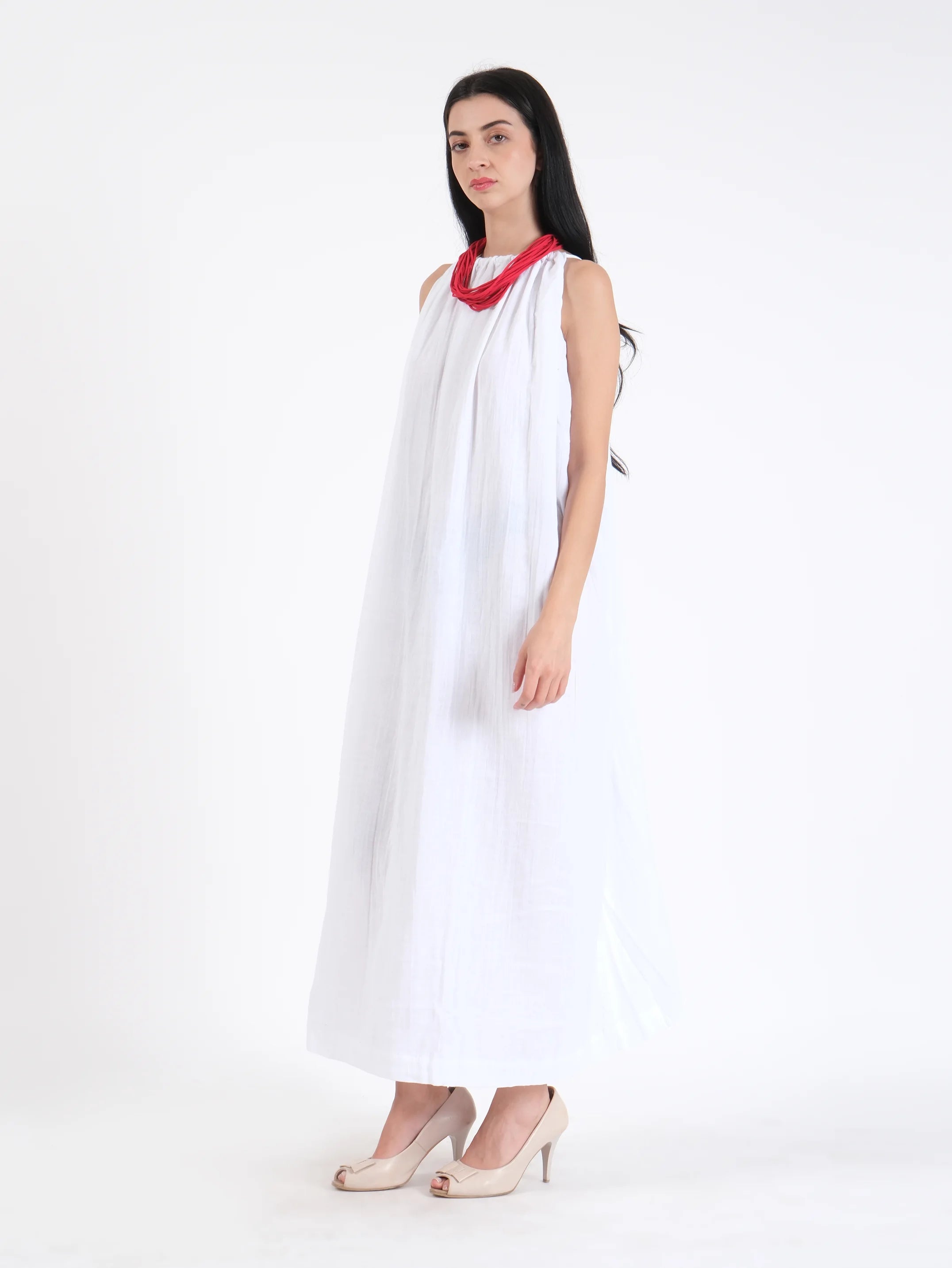Celeste White Linen Dress