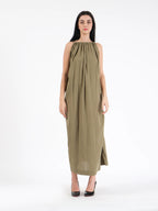 Celeste Olive Linen Dress