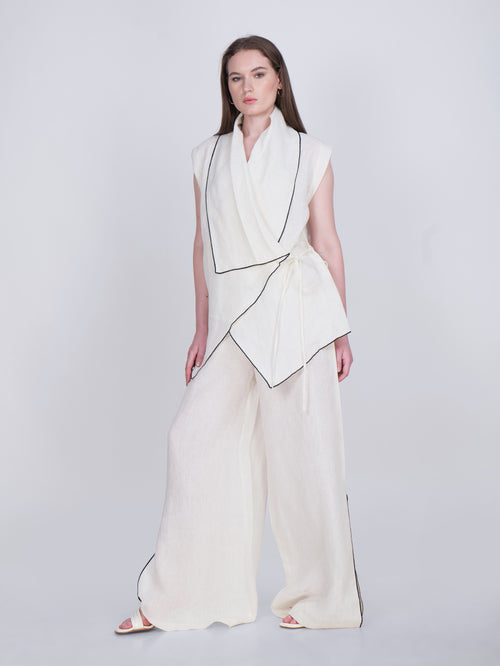 French Wrap Linen Co-Ord Set