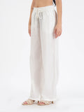 Pantalon en coton blanc texturé Coralie