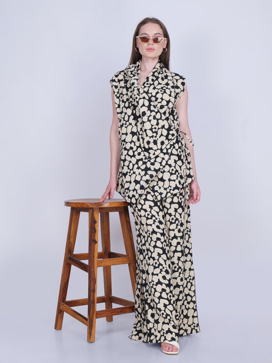 Printed French Wrap Linen Co-Ord Set