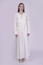 Nora White Dobby Dress