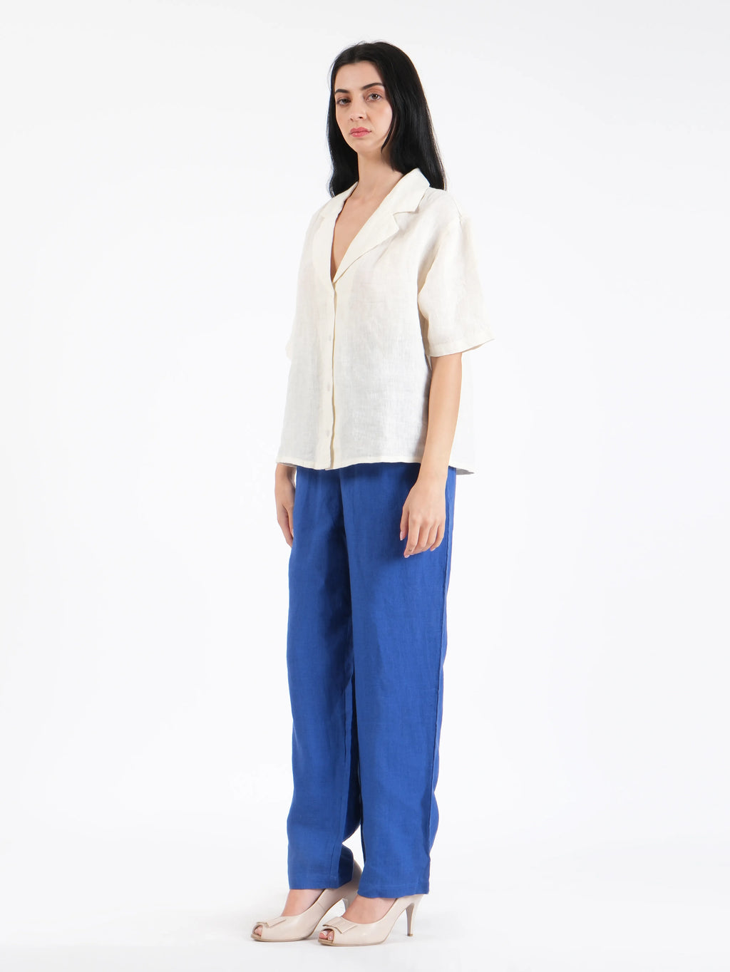 Pantalon en coton bleu Thais