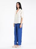 Pantalon en coton bleu Thais