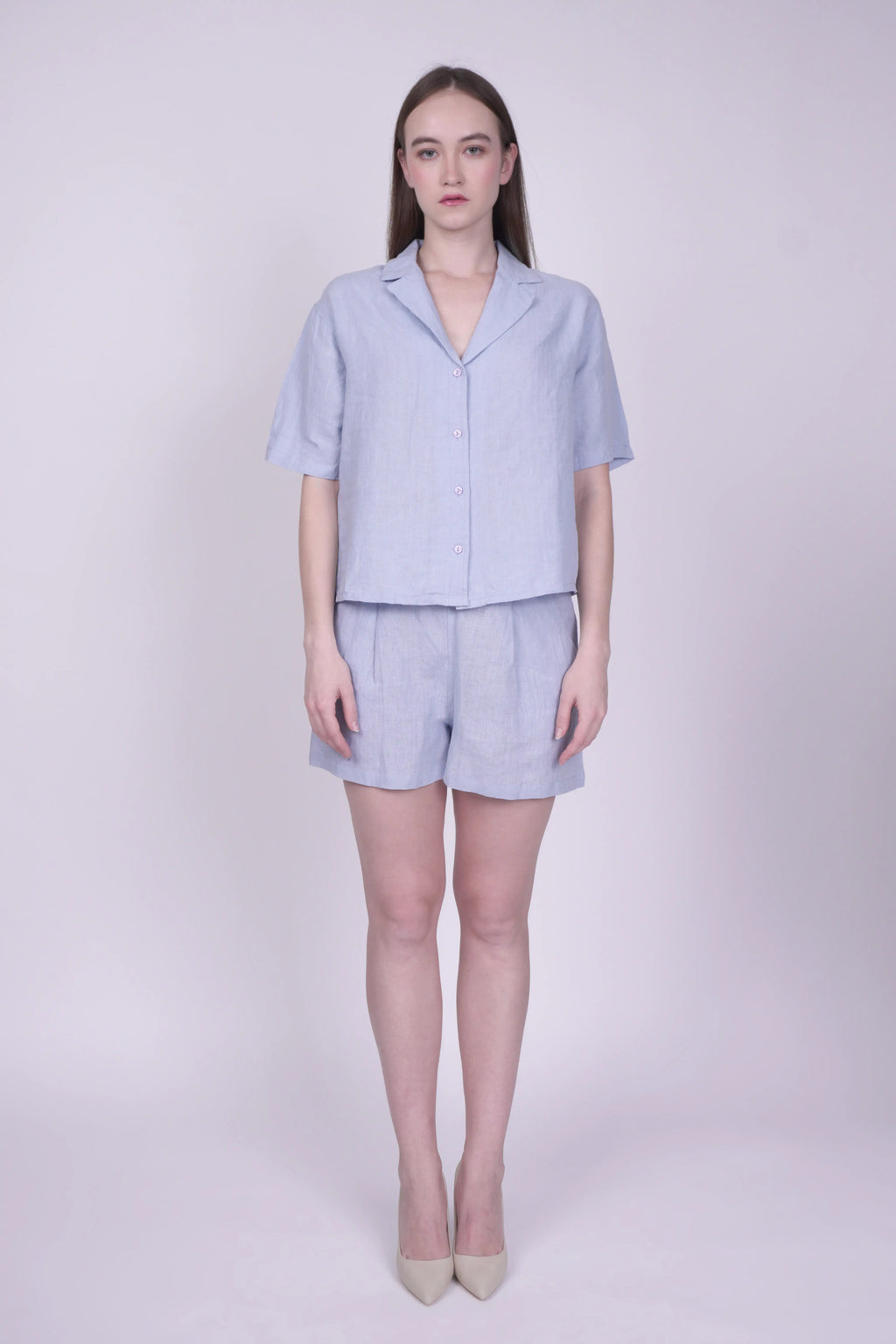 Ensemble Alix en lin bleu