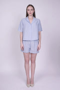 Ensemble Alix en lin bleu