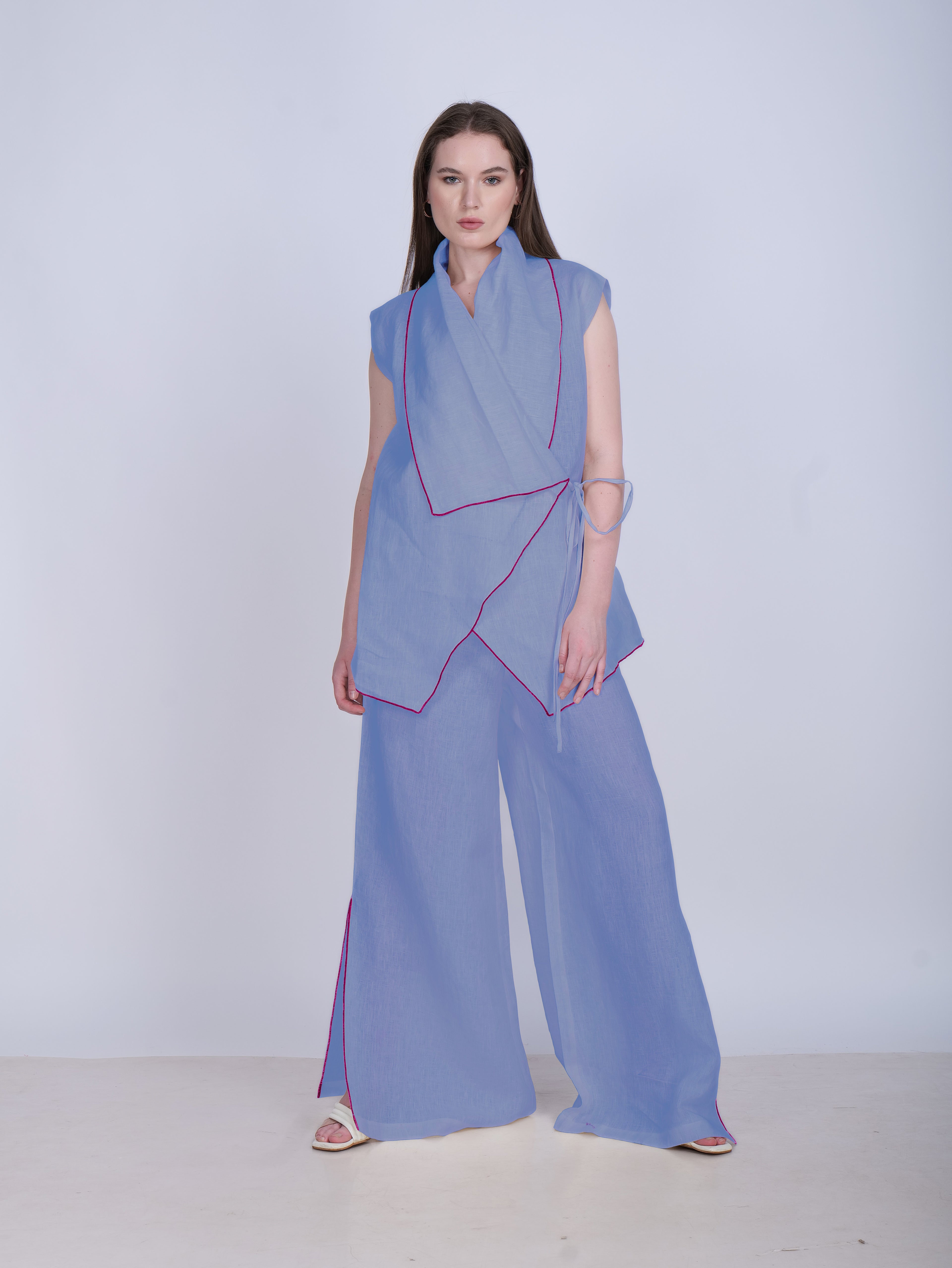 French Wrap Linen Co-Ord Set