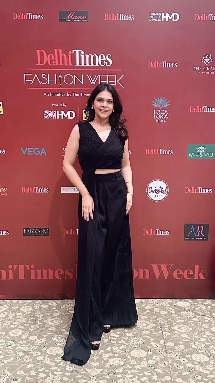 Alison Black Rouched Georgette Hood Top