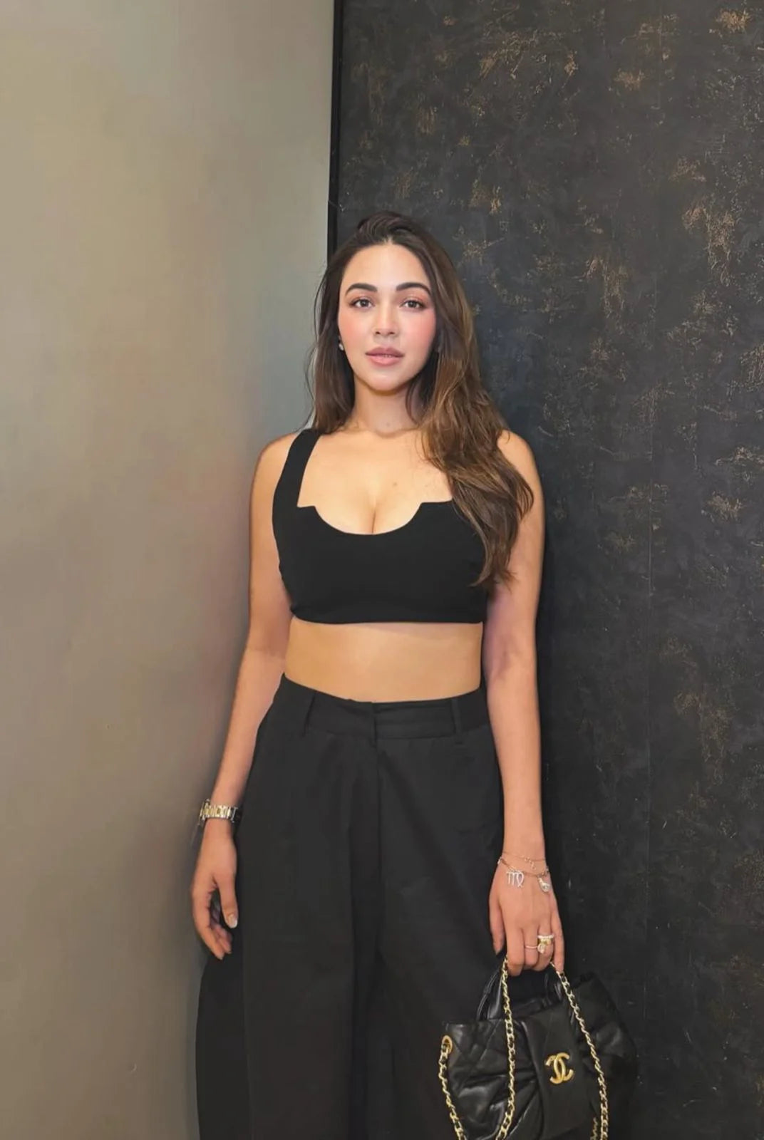 Sim Black Cotton Bralette