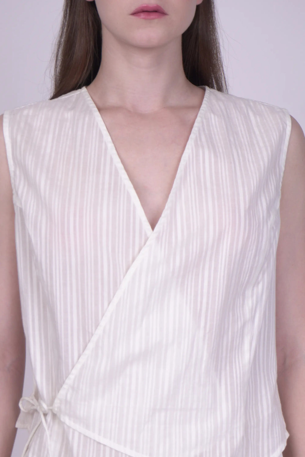 Liv White Dobby Wrap Top