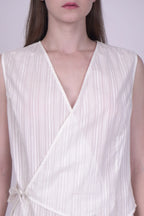 Liv White Dobby Wrap Top
