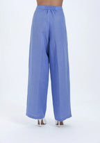 Pantalon en lin bleu