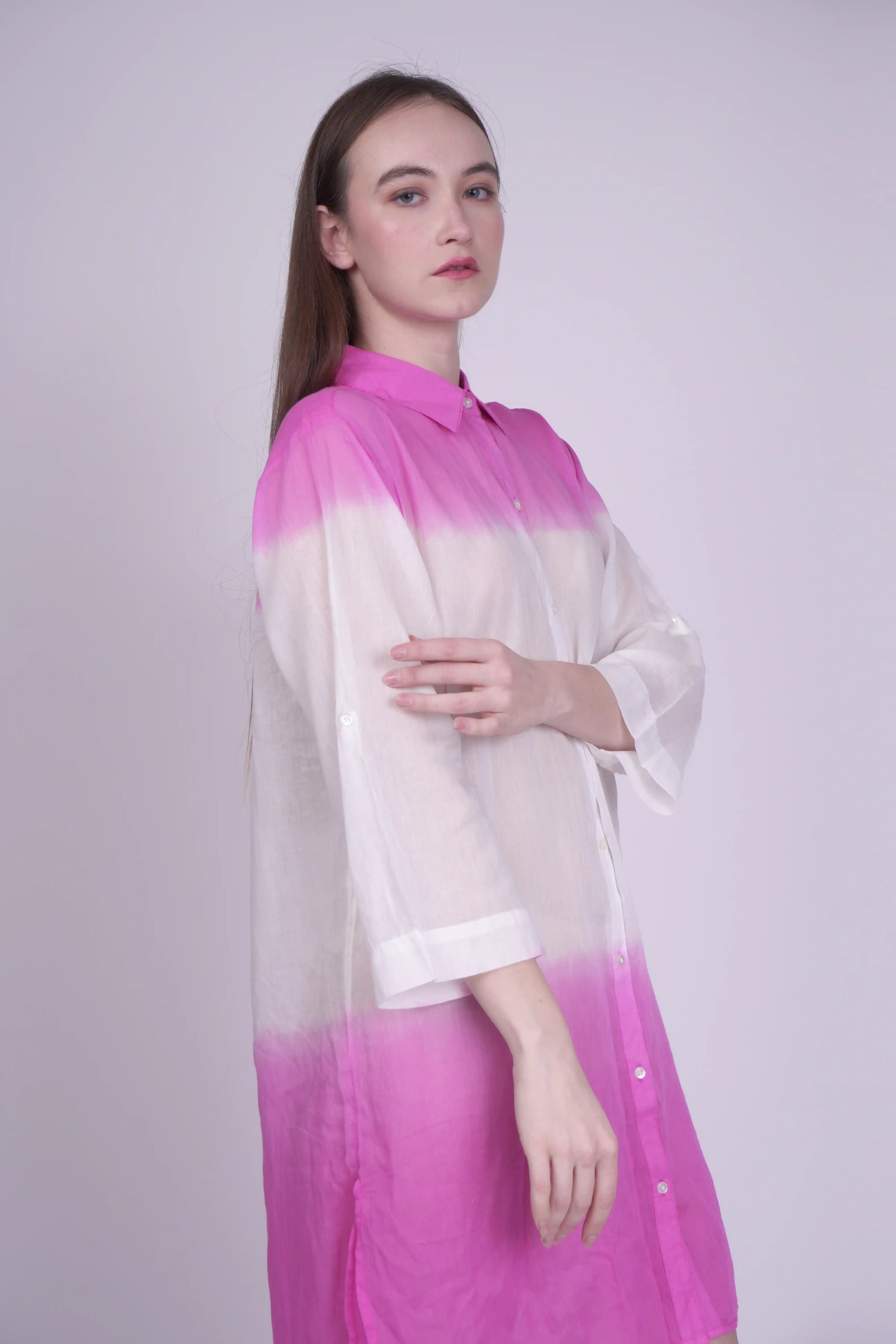 Noor Pink Cotton Shirt