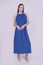 Celeste Royal Blue Linen Dress