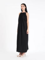 Celeste Black Linen Dress