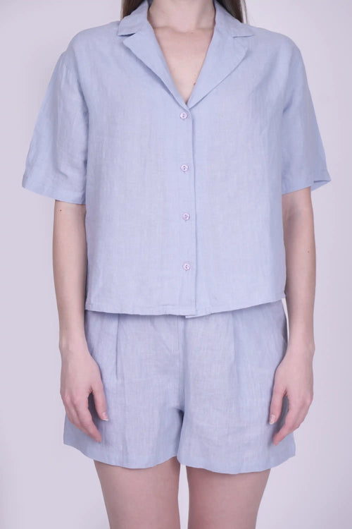 Alix Blue Linen Nightwear