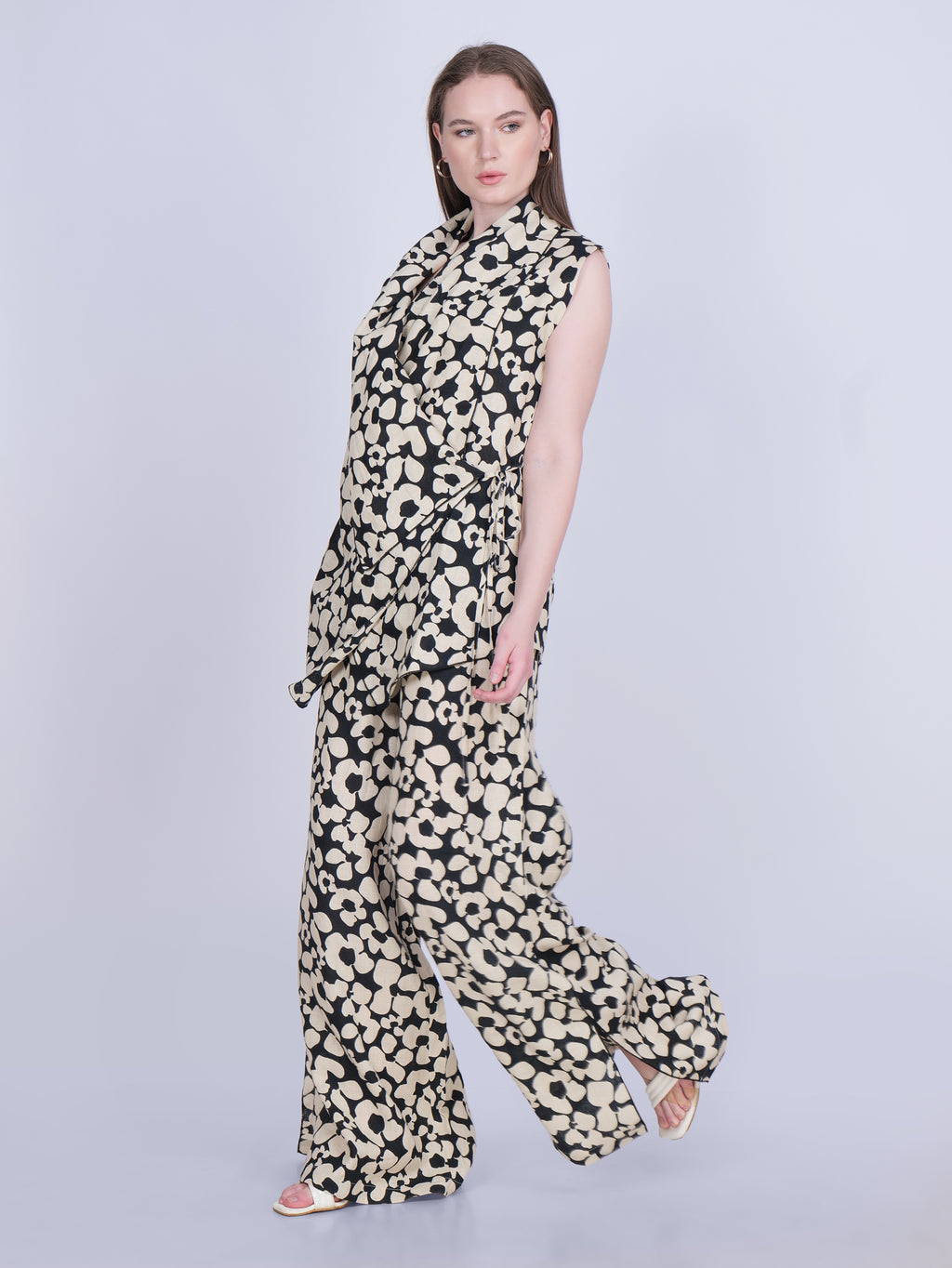 Printed French Wrap Linen Co-Ord Set