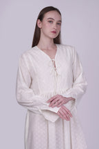 Nora White Dobby Dress