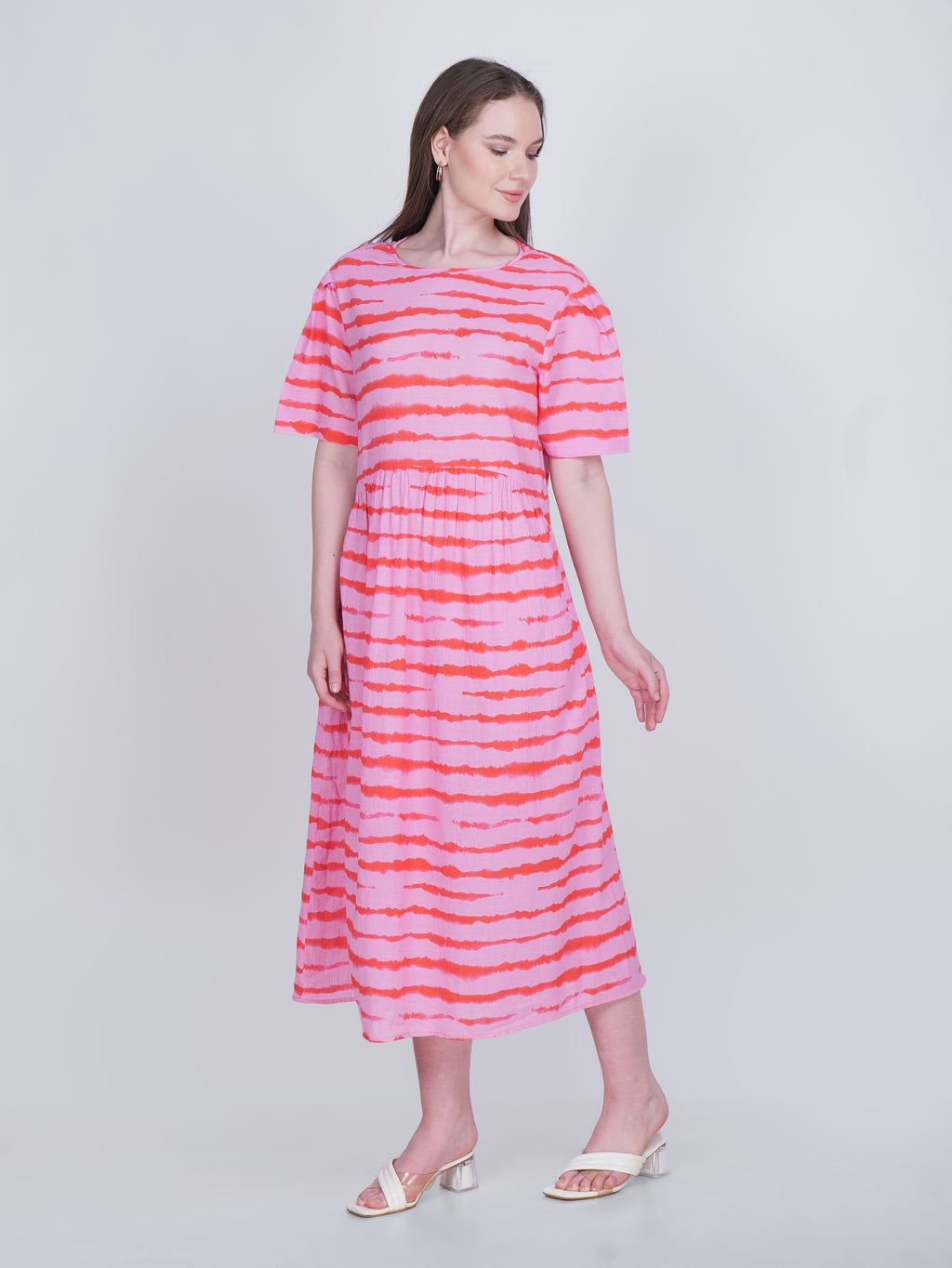 Tie-Dye Zebra Print Pink Summer Dress