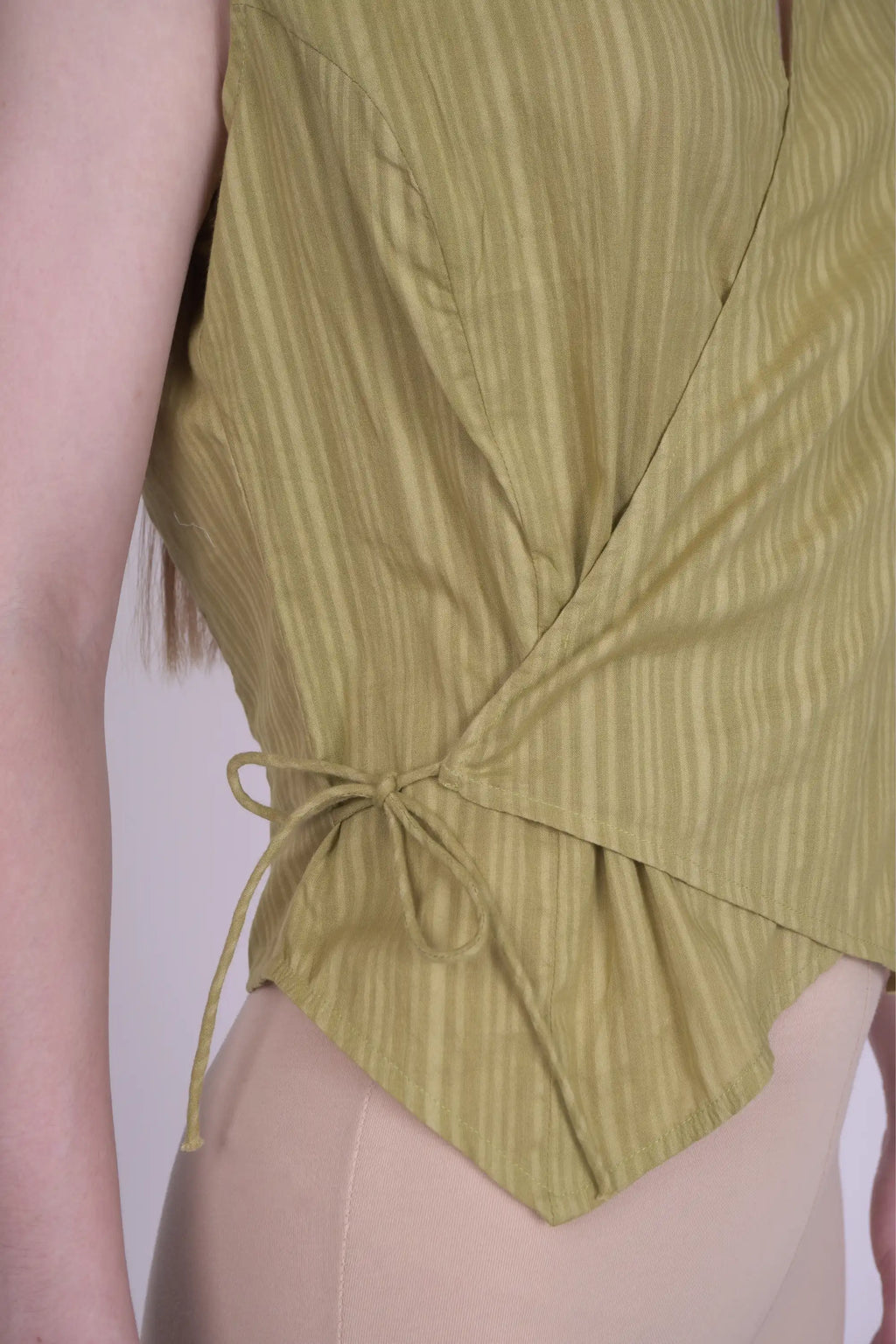 Liv Green Dobby Wrap Top