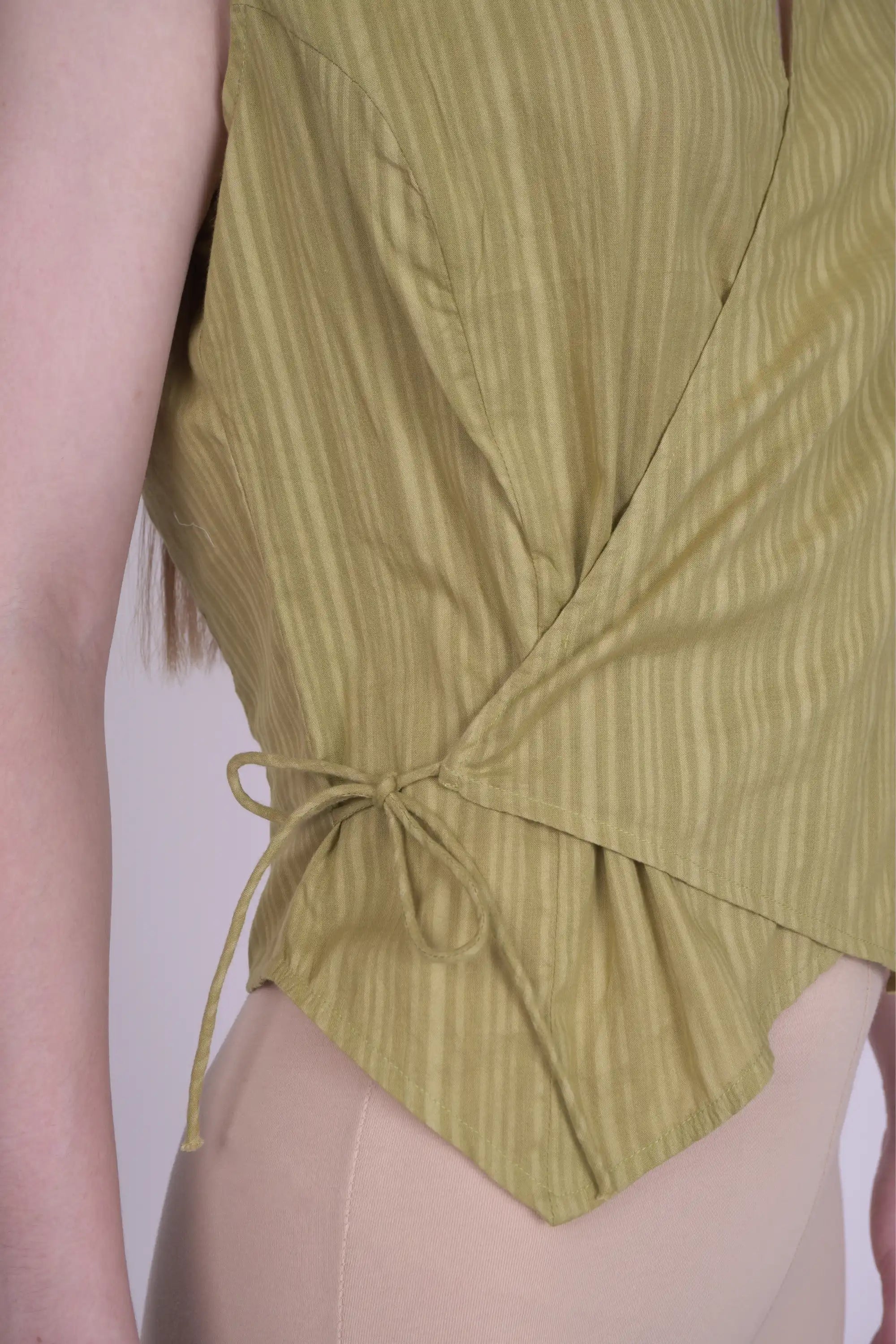 Liv Green Dobby Wrap Top