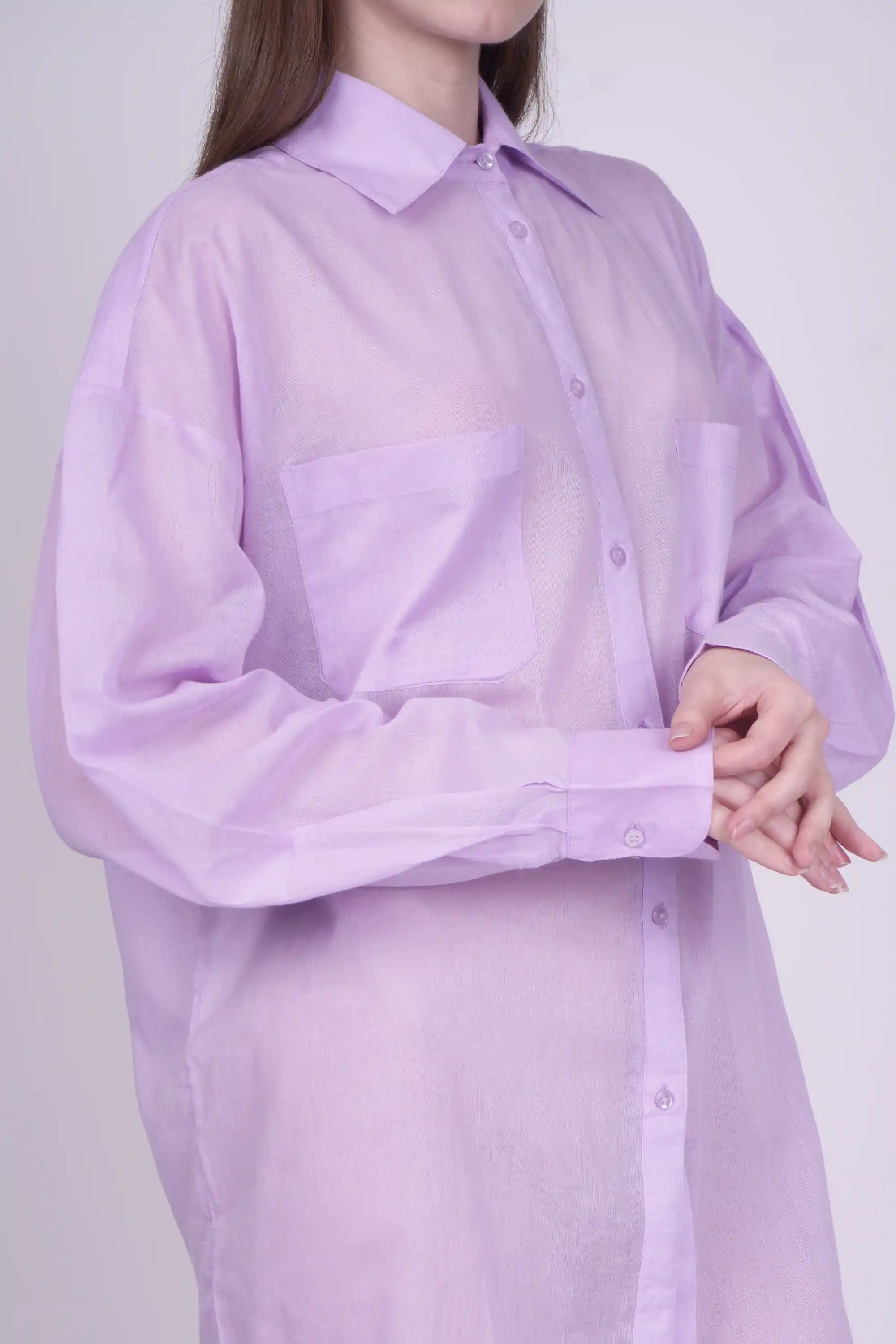 Juliette Lavender Cotton Shirt