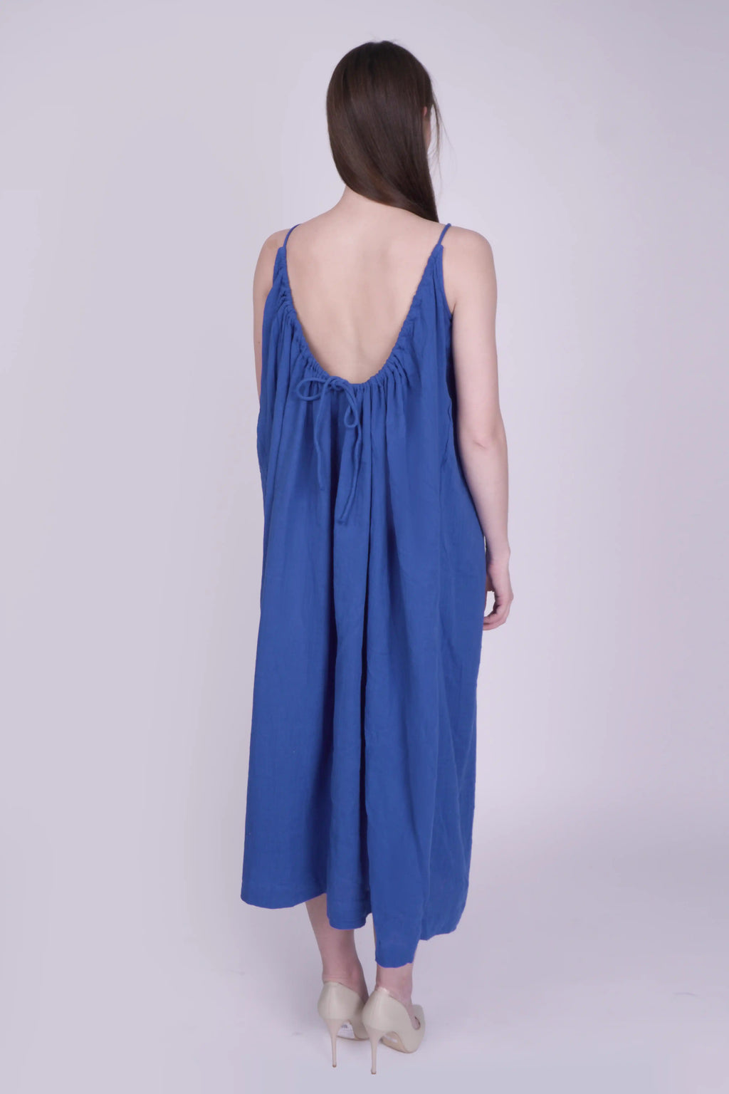 Celeste Royal Blue Linen Dress