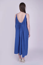 Celeste Royal Blue Linen Dress