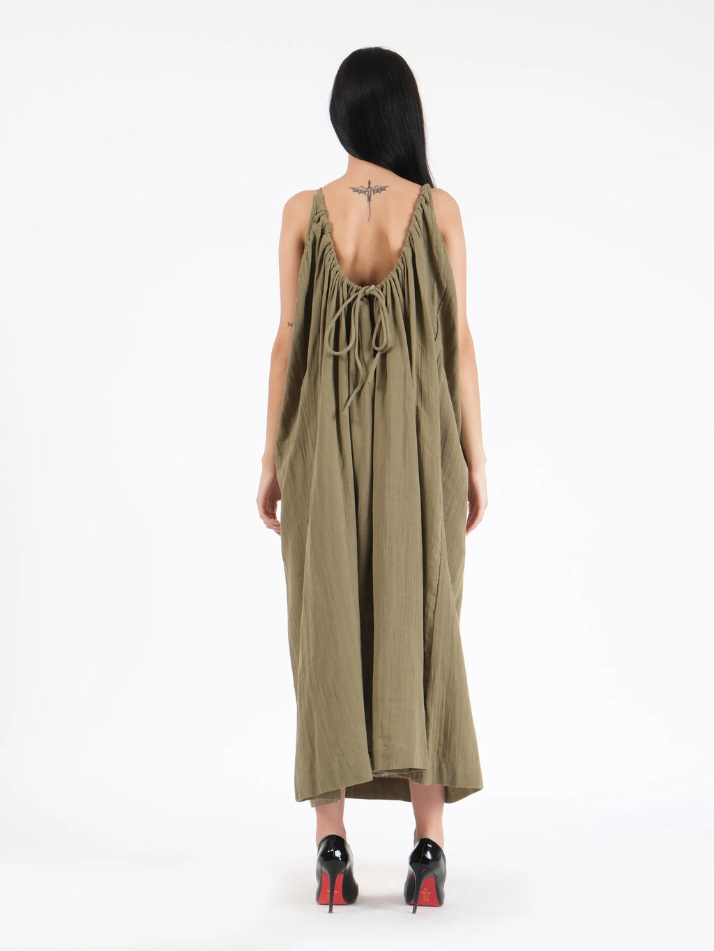 Celeste Olive Linen Dress