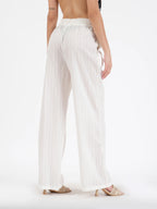 Coralie White Cotton Dobby Pant