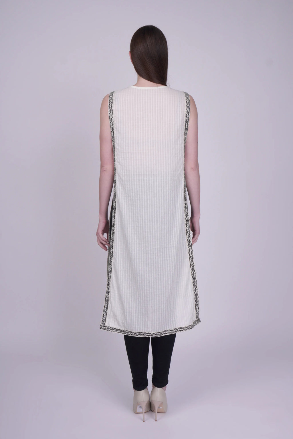 Gigi White Cotton Kurti Top