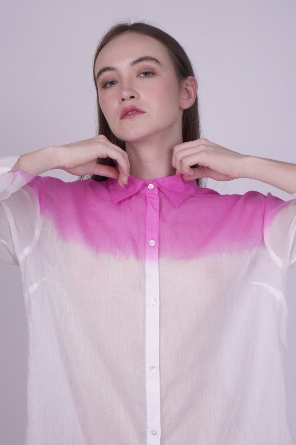 Chemise en coton rose Noor