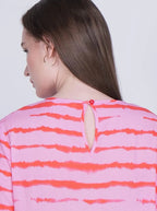 Tie-Dye Zebra Print Pink Summer Dress