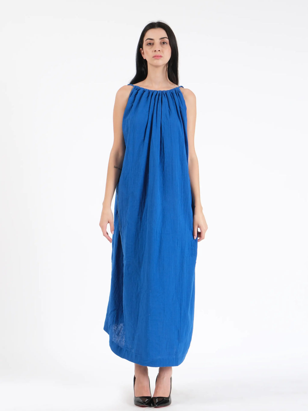 Celeste Royal Blue Linen Dress