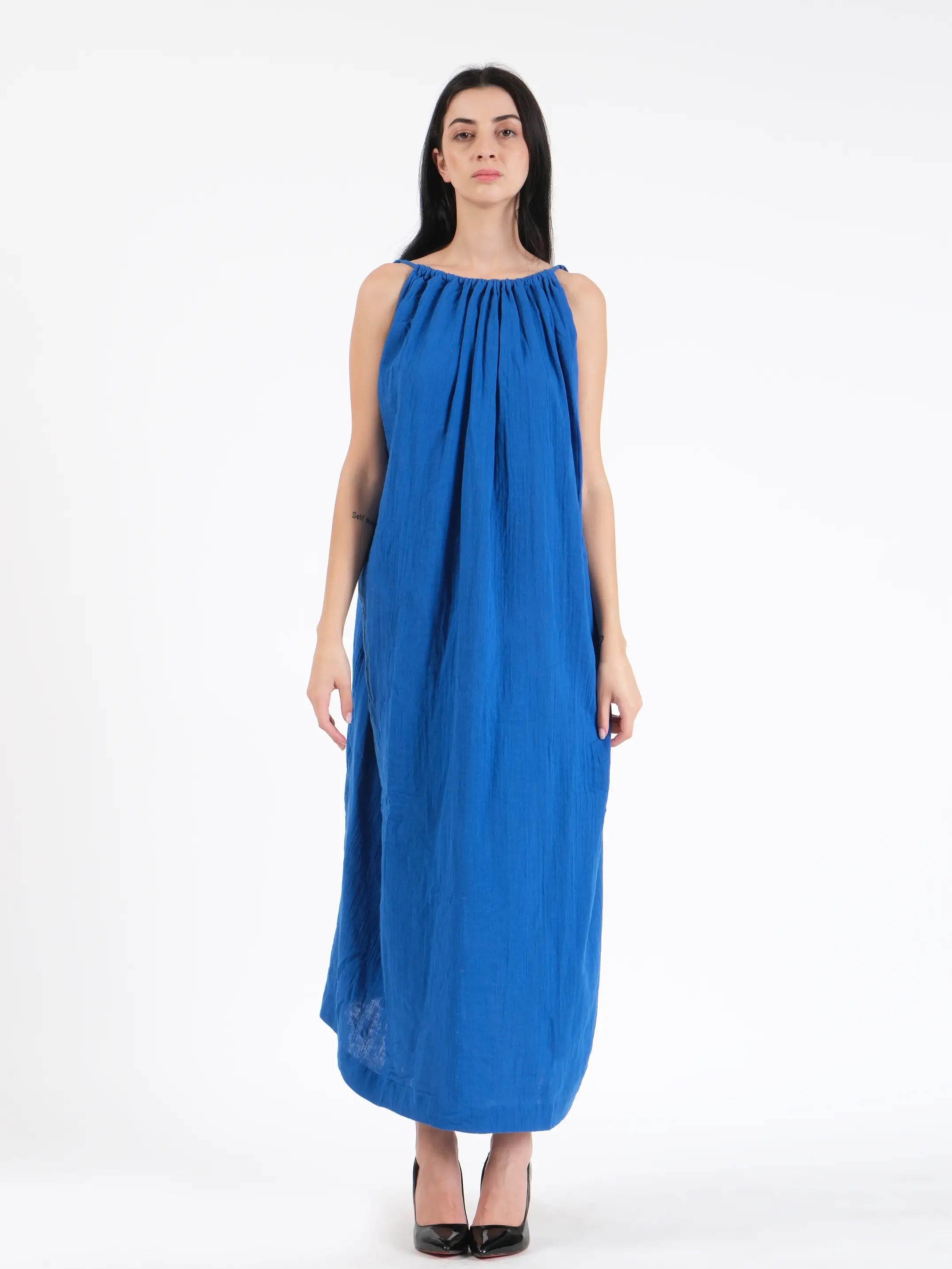 Celeste Royal Blue Linen Dress