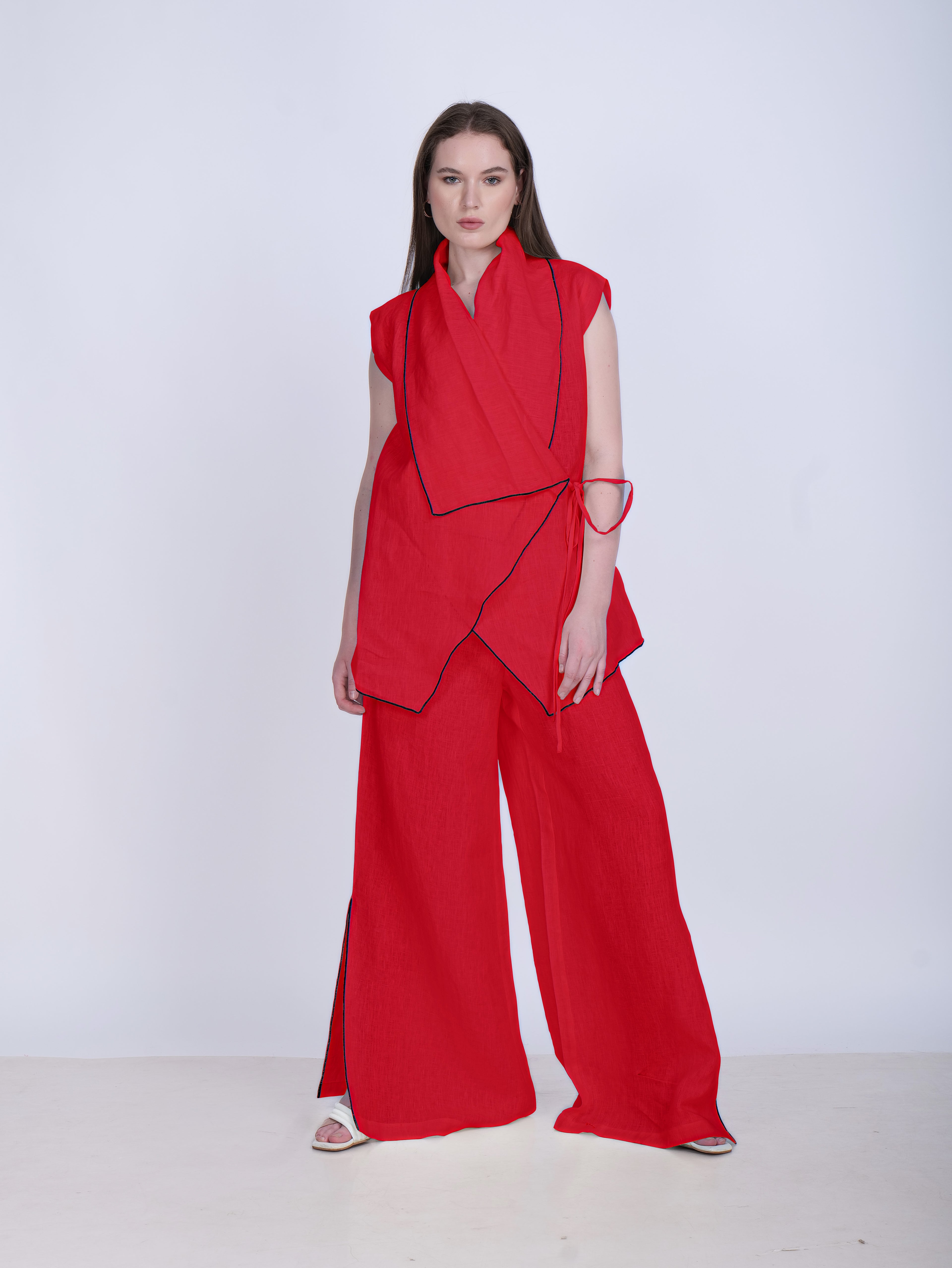 French Wrap Linen Co-Ord Set