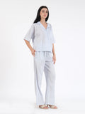 Coralie Cotton Dobby Blue Shirt