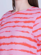 Tie-Dye Zebra Print Pink Summer Dress