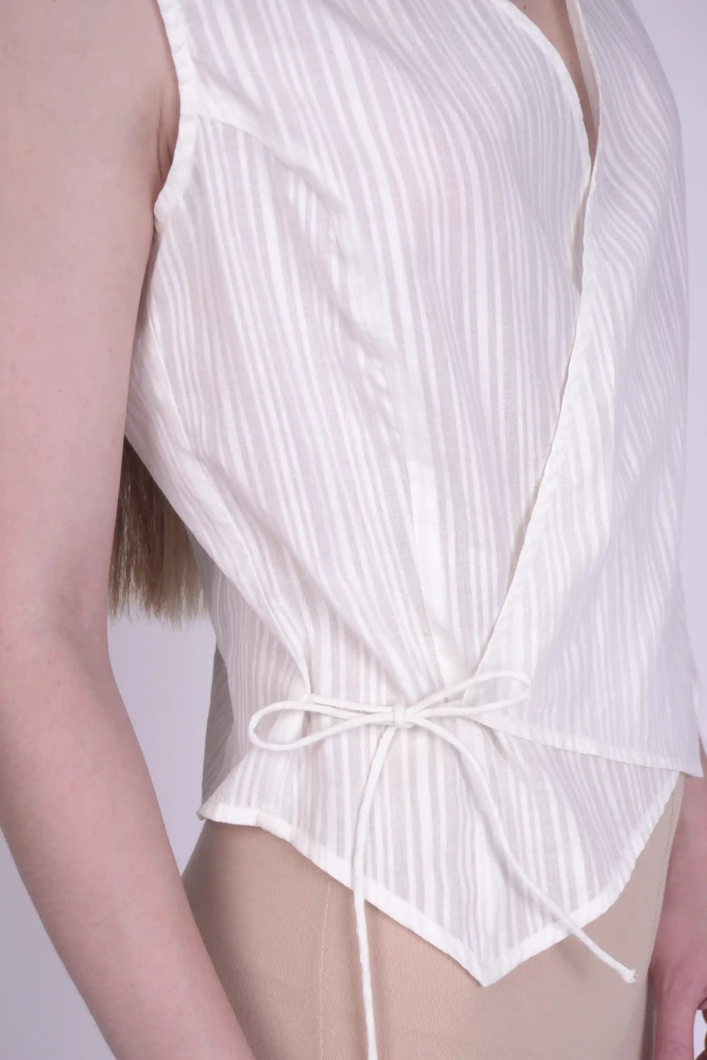 Liv White Dobby Wrap Top