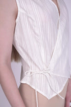 Liv White Dobby Wrap Top