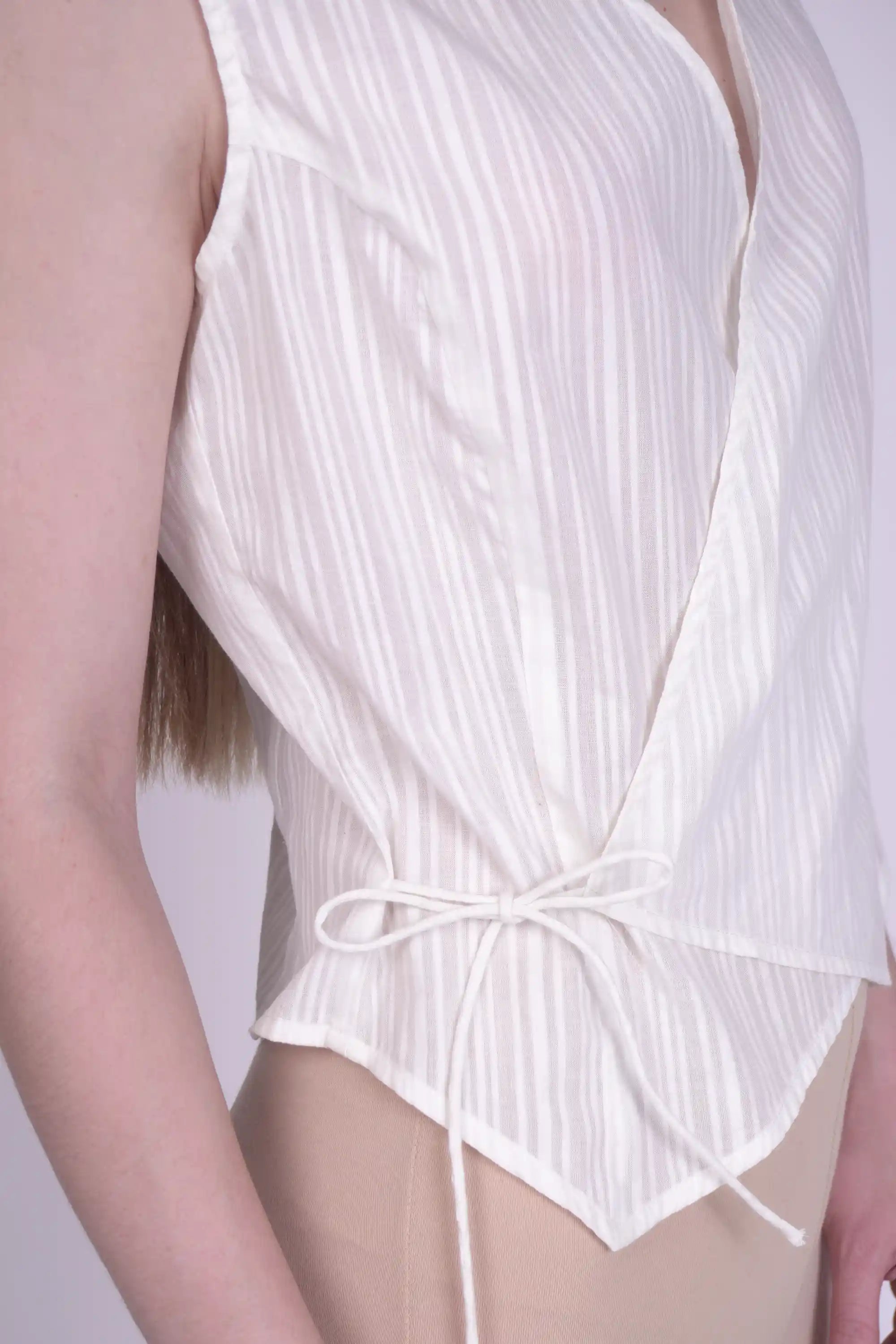 Liv White Dobby Wrap Top